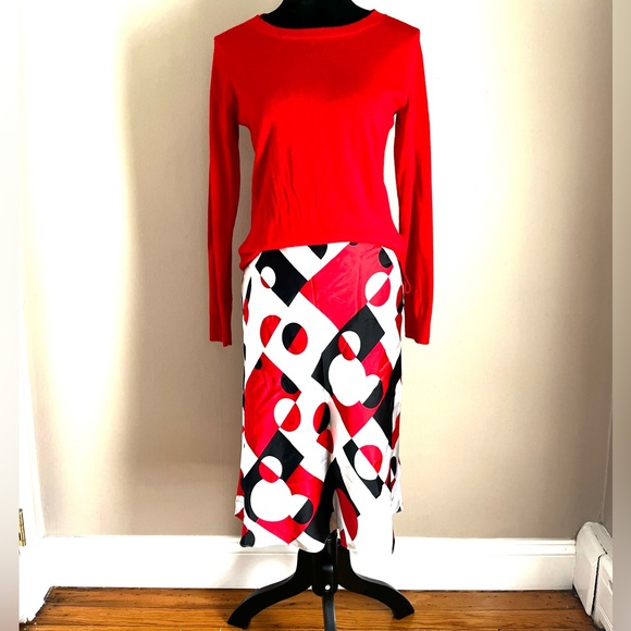 Grace Dane Lewis 100% silk Abstract a-line Skirt sz 10 - Picture 2 of 9